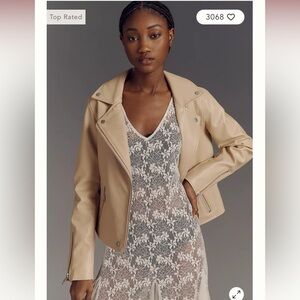 NWT-Anthropologie Faux Leather Moto Jacket